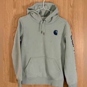 Carhartt Light Green Relaxed Fit Logo Hoodie Sweatshirt